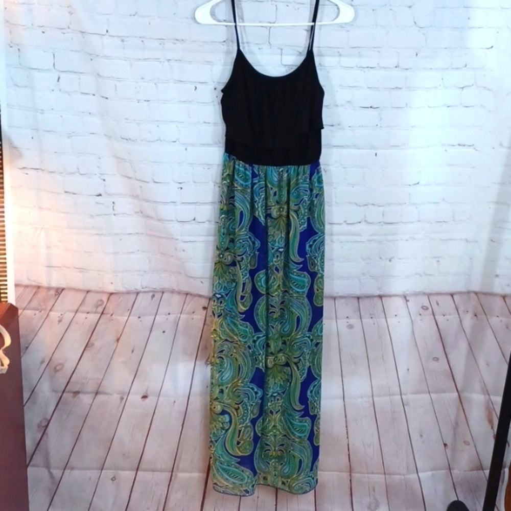 Womans Sweet Storm M  Blue &‎ Green Floral  Summer Dress M